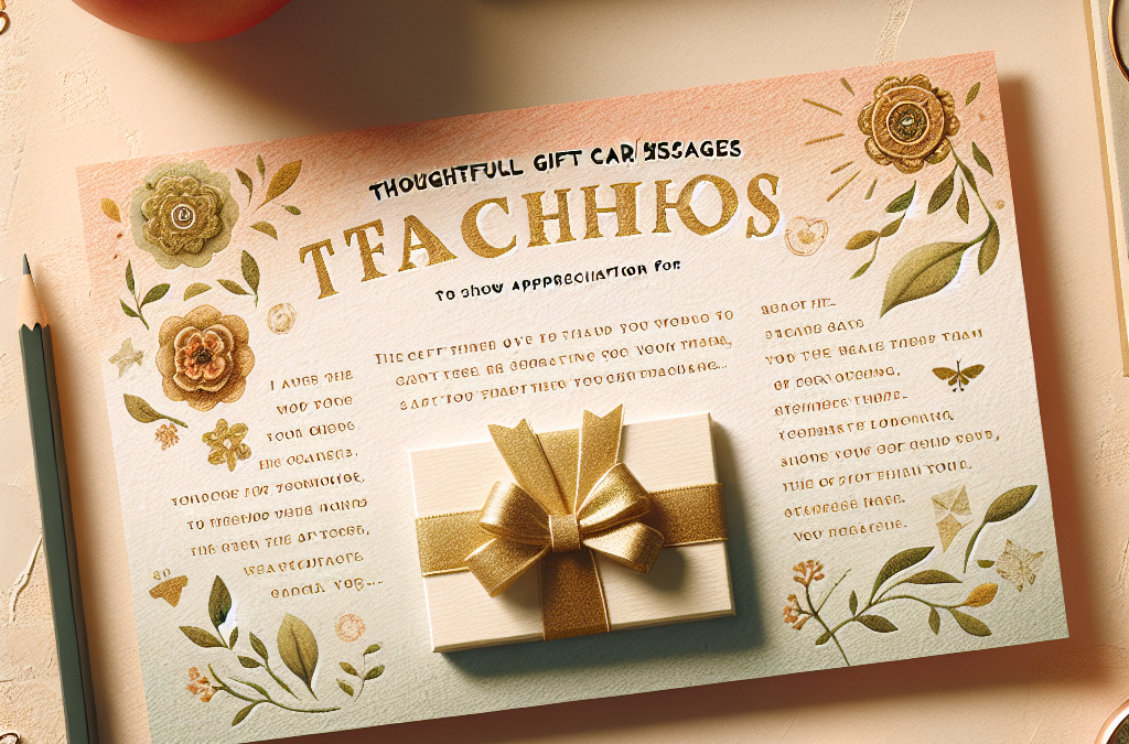 gift card message for teacher